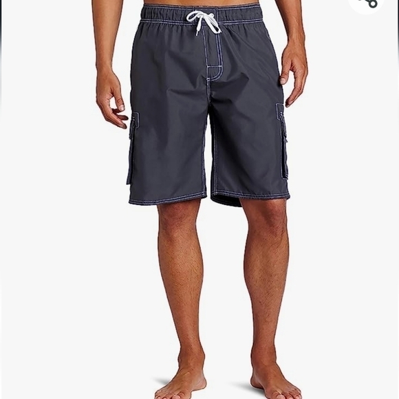 Kanu Surf Barracuda Swim Trunks Charcoal NWT - Picture 1 of 10